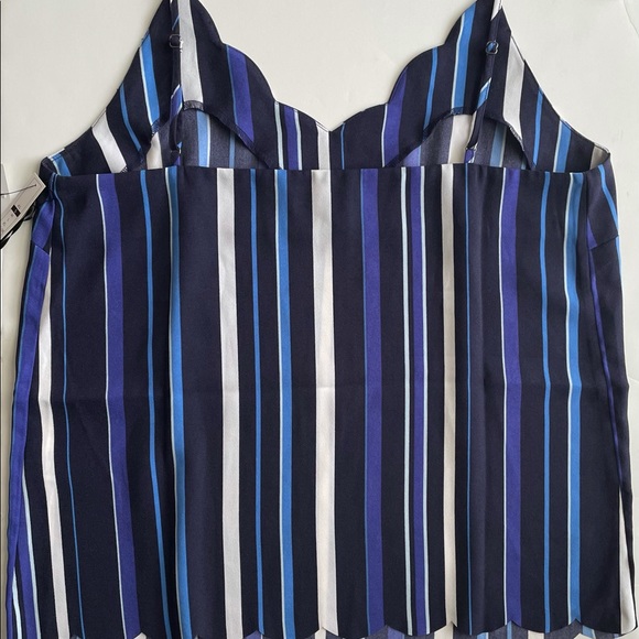 HALOGEN SCALLOP DETAIL STRIPED CAMISOLE NWT - Picture 3 of 8